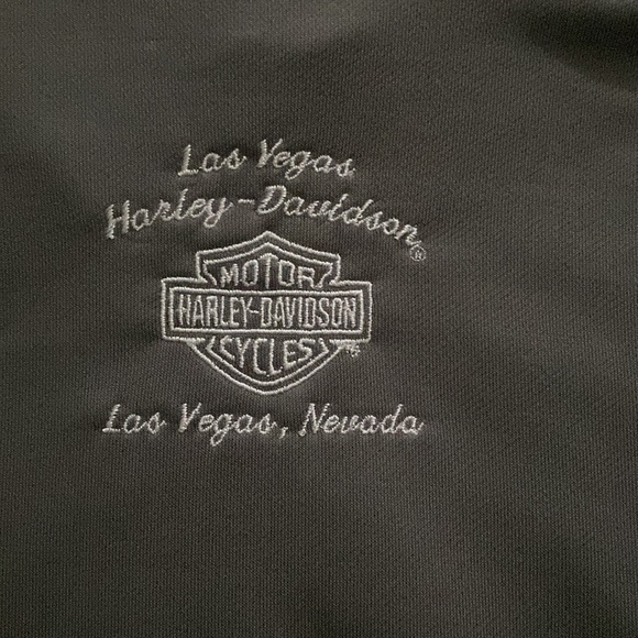 HARLEY DAVIDSON Gray Green Full Zip Logo Pullover in XL - Picture 8 of 11